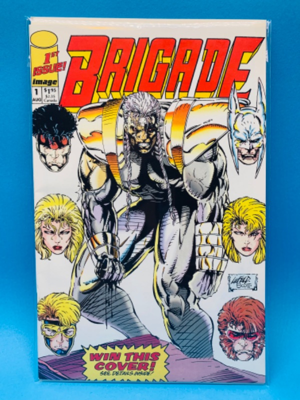 Photo 1 of 015019…Brigade comic #1 newsstand variant in plastic sleeve 