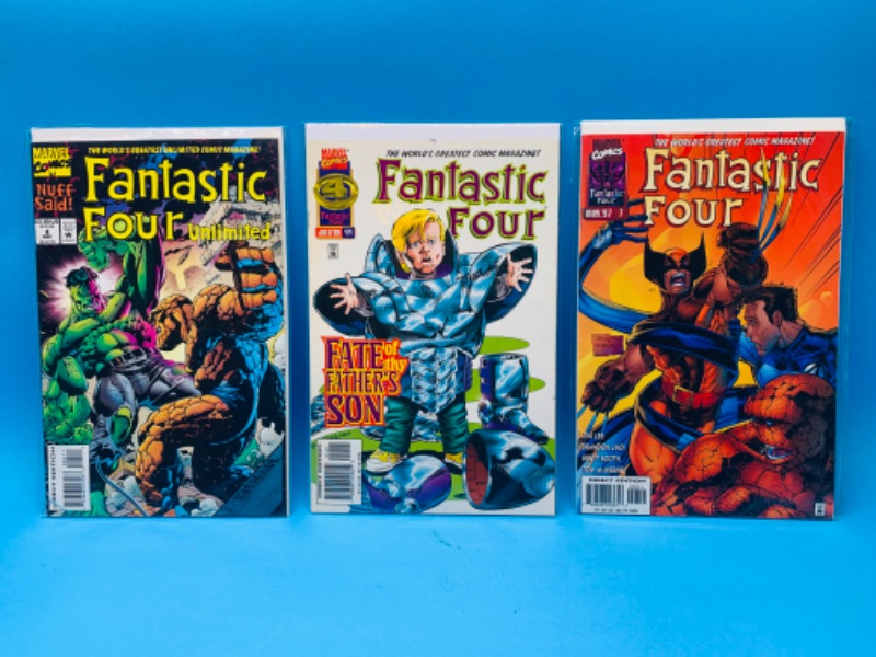 Photo 1 of 015026…3 fantastic four comics in plastic sleeves