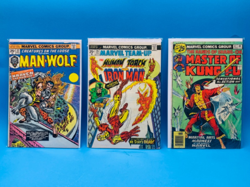 Photo 1 of 015040…3 vintage $.25 comics in plastic sleeves- shows wear from age 