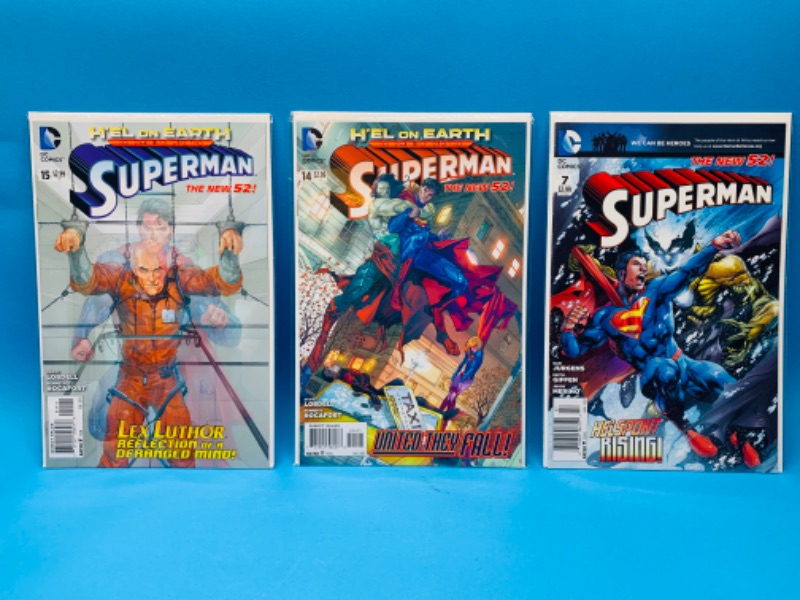 Photo 1 of 015042…3 Superman comics in plastic sleeves 