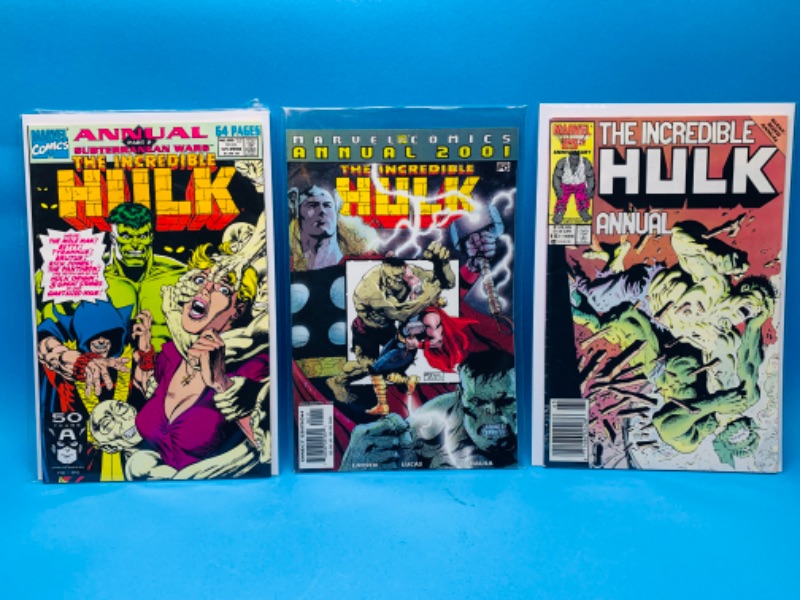 Photo 1 of 015048…3 hulk comics in plastic sleeves 