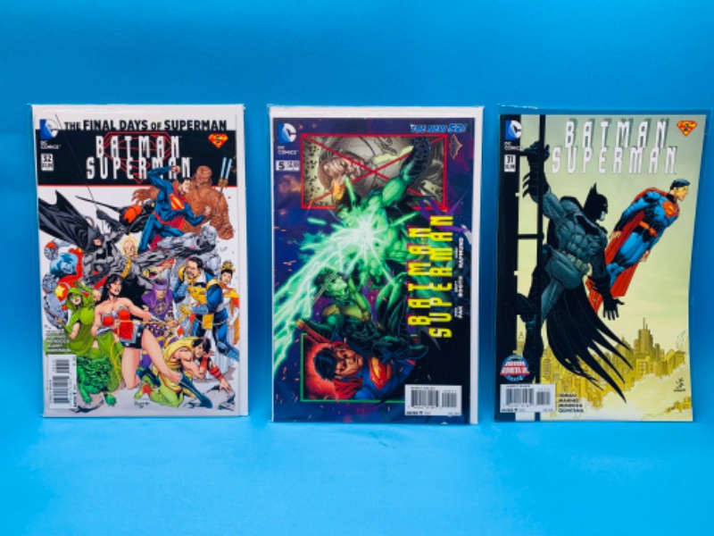 Photo 1 of 015052…3 Batman Superman comics in plastic sleeves 