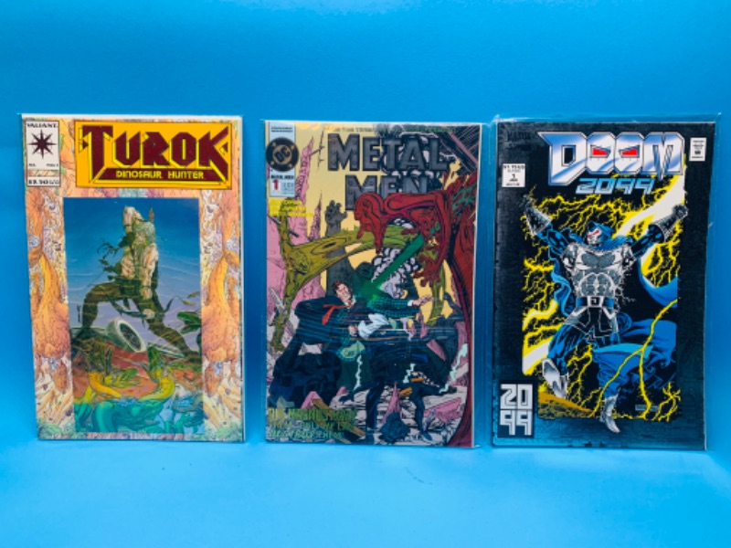 Photo 1 of 015057…3 specialty foil covers #1 comics in plastic sleeves 