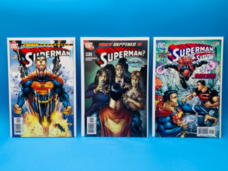 Photo 1 of 015059…3 Superman comics in plastic sleeves 