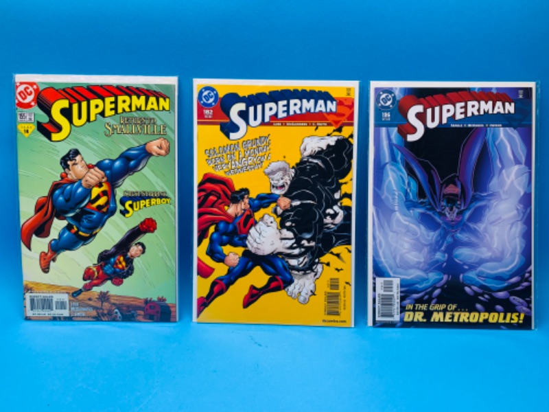 Photo 1 of 015063… 3 Superman comics in plastic sleeves 