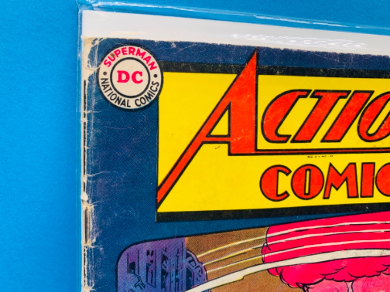 Photo 4 of 015067…condition issues- vintage $.12 Batman and action comics in plastic sleeves 