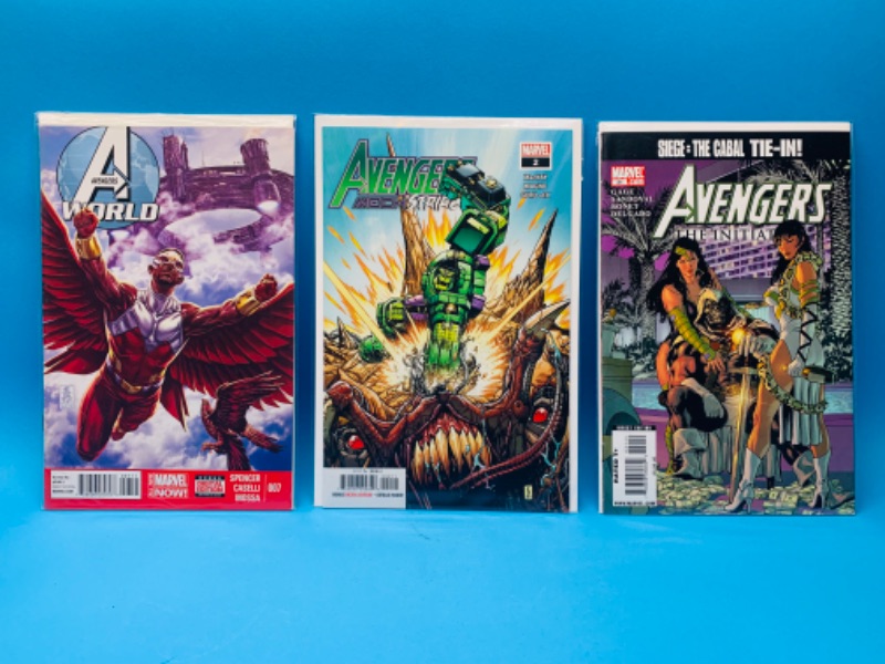 Photo 1 of 015080…3 avengers comics in plastic sleeves 