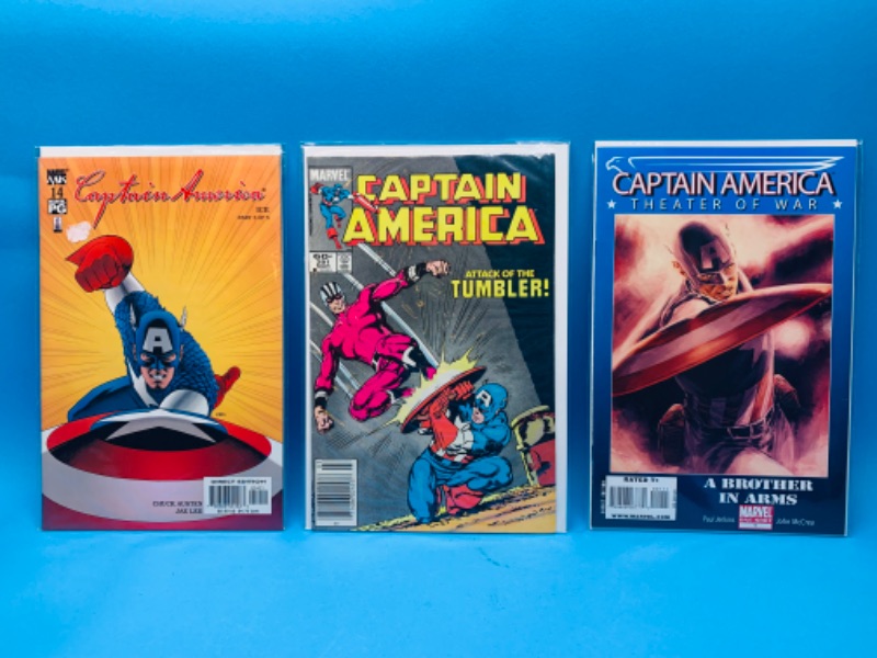 Photo 1 of 015081… 3 captain America comics in plastic sleeves 