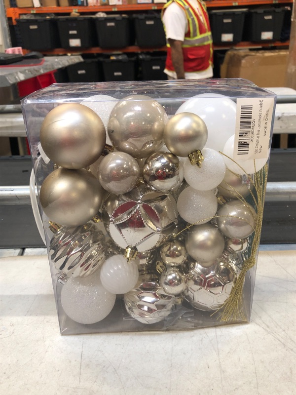 Photo 1 of 50ct Christmas Tree Ornament Set, Christmas Ornaments Balls Assorted for Christmas Tree Decoration Shatterproof Christmas Hanging Ball for Halloween Party Home Decorations (Hooks Included)