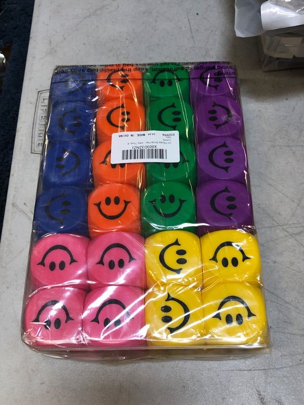 Photo 1 of 24 Pieces Smile Face Stress Relief Square Shape Stress Funny Stress Ball Bulk Social Emotional for Teens Adults Stress Ball Anxiety Toys, 6 Colors