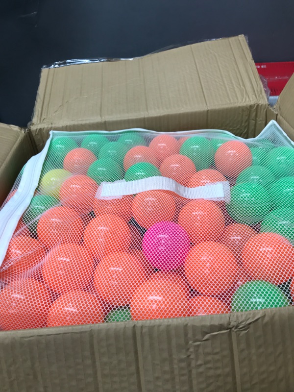 Photo 1 of Amazon Basics BPA Free Crush-Proof Plastic Ball Pit Balls with Storage Bag, Toddlers Kids 12+ Months, 6 Bright Colors - Pack of 400 6 Bright Colors 400 Balls