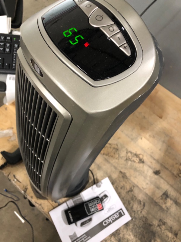 Photo 2 of Lasko 1500W Digital Ceramic Space Heater with Remote, 755320, Silver