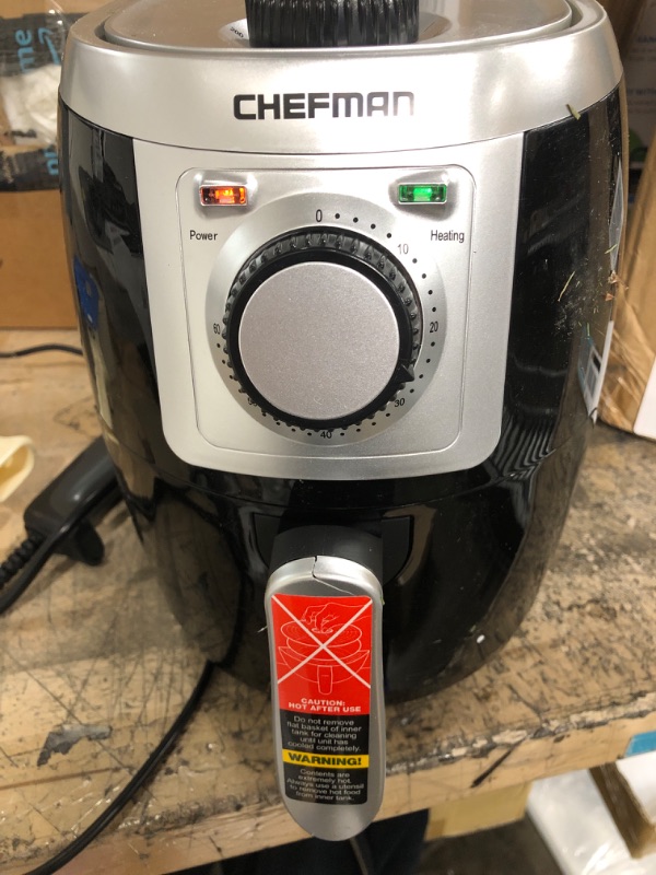 Photo 1 of CHEFMAN Small, Compact Air Fryer Healthy Cooking, 2 Qt, Nonstick, User Friendly and Adjustable Temperature Control w/ 60 Minute Timer & Auto Shutoff, Dishwasher Safe Basket, BPA - Free, Black Black - 2 Quart