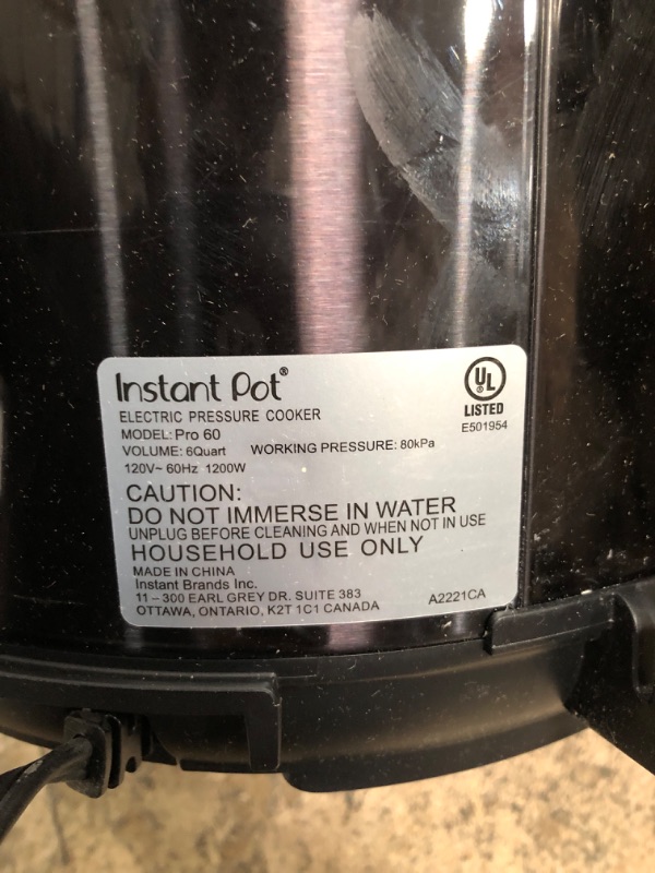 Photo 1 of Instant Pot Pro 10-in-1 Pressure Cooker, Slow Cooker, Rice/Grain Cooker, Steamer, Sauté, Sous Vide, Yogurt Maker, Sterilizer, and Warmer, Includes App With Over 800 Recipes, Black, 6 Quart 6QT Pro