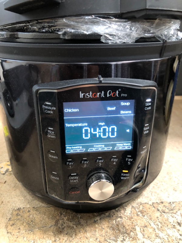 Photo 1 of Instant Pot Pro 10-in-1 Pressure Cooker, Slow Cooker, Rice/Grain Cooker, Steamer, Sauté, Sous Vide, Yogurt Maker, Sterilizer, and Warmer, Includes App With Over 800 Recipes, Black, 6 Quart 6QT Pro