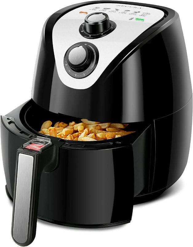 Photo 1 of Secura Air Fryer 3.4Qt / 3.2L 1500-Watt Electric Hot XL Air Fryers Oven Oil Free Nonstick Cooker with/Recipes for Frying, Roasting, Grilling, Baking
