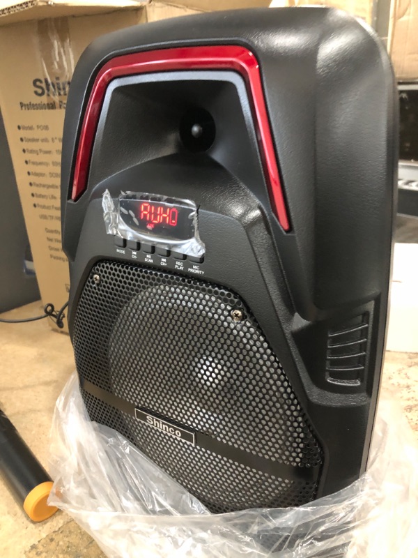 Photo 2 of Shinco Portable PA Speaker System, Powerful Bluetooth Speaker with Wireless Microphone, 8 inch Subwoofer, Balanced Sound, Great for Outdoor Party
