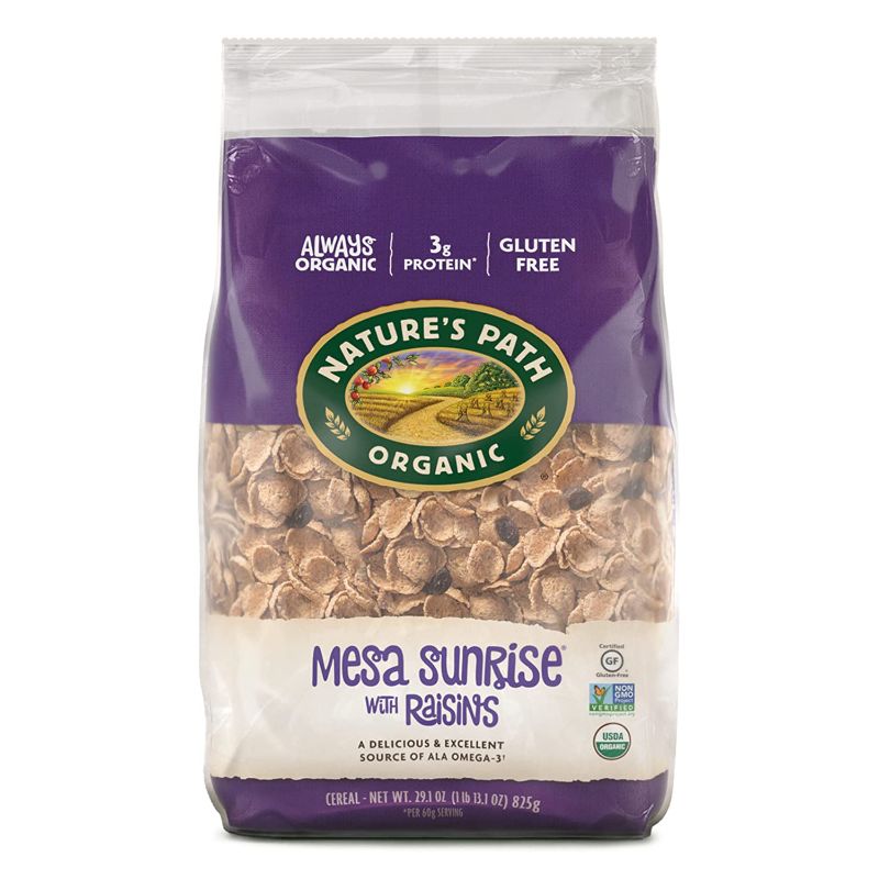 Photo 1 of *** BEST BY 02/24/2023*** Nature's Path Organic Gluten Free Mesa Sunrise with Raisins Cereal, 1.81 Lbs. Earth Friendly Package (Pack of 6), Non-GMO, Heart Healthy, High Fiber, 3g...
