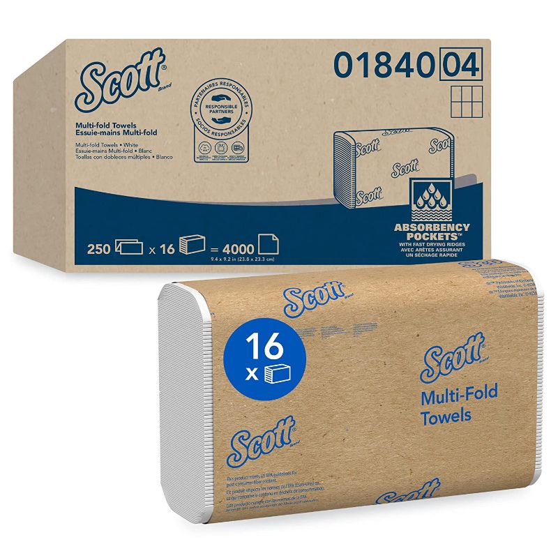 Photo 1 of **ONE PACK IS OPENED**
Scott Essential Multifold Paper Towels (01840) with Fast-Drying Absorbency Pockets, White, 250 Count 
