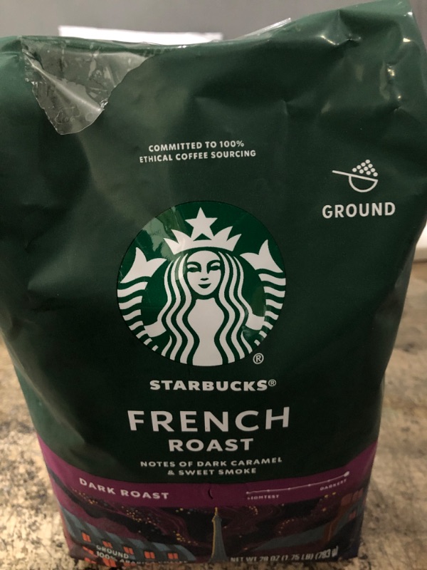 Photo 1 of 27/12/2022 Starbucks Ground Coffee—Dark Roast Coffee—French Roast—100% Arabica—1 bag (28 oz) French Roast 28 Ounce (Pack of 1)