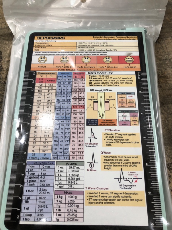 Photo 2 of Nursing Clipboard with Nursing and Medical Edition Cheat Sheets 3 Layers Aluminum Foldable Nurse Clip Boards Notepad for Students, Nurses and Doctors (Mint)