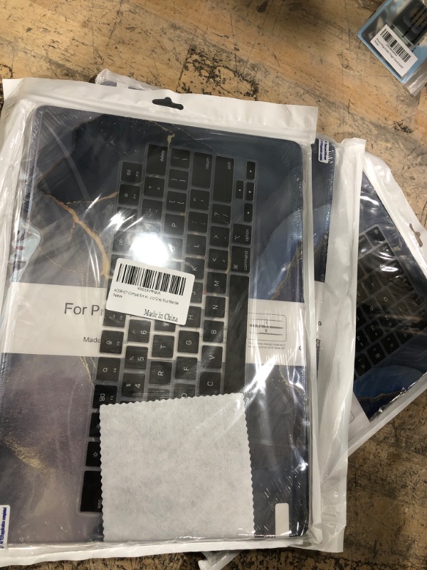 Photo 3 of AOSRHCY Compatible with MacBook Pro 14 inch Case 2022 2021 Release Model A2442 with M1 Pro / M1 Max Chip & Display Touch ID?Plastic Hard Shell & Keyboard Cover & Screen Protector?Gray Blue Marble MacBook Pro 14 inch A2442 M1 Pro / M1 Max Gray Blue Marble 