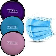 Photo 1 of 3 Pack Face Mask Storage Case – Face Covering Mask Holder with Zipper – Small, Lightweight, Portable Carrying & Organizer Box Bin Container for Face Masks