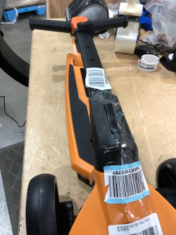 Photo 1 of 3 Wheeled Scooter for Kids - Foldable Stand Child Toddlers Toy Kick Scooters w/ Built-in LED Wheel Lights, Anti-Slip Wide Deck, Adjustable Height, Great for Outdoor Fun - Hurtle HURXLPK Orange