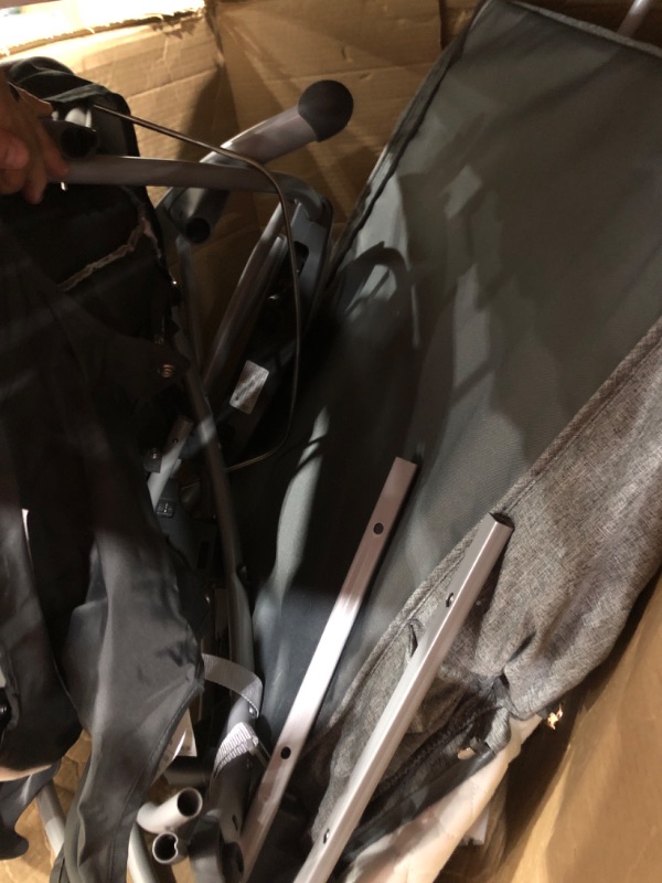 Photo 1 of PARTS ONLY; MIISSING MANUAL***Simmons Kids By The Bed City Sleeper Bassinet for Twins - Adjustable Height Portable Crib with Wheels & Airflow Mesh, Grey Tweed