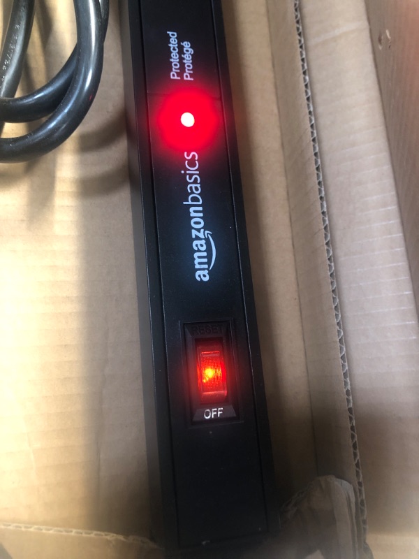 Photo 1 of Amazon Basics Heavy Duty Metal Surge Protector Power Strip with Mounting Brackets - 24-Outlet, 840-Joule (15A On/Off Circuit Breaker) 24 Outlet Power Strip