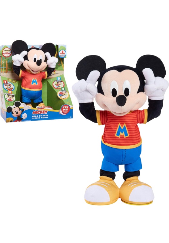 Photo 1 of **TESTED TURNS ON***Disney Junior Mickey Mouse Head To Toes Mickey Mouse Feature Plush Stuffed Animal, Motion, Sounds, And Phrases, Kids Toys For Ages 3 Up