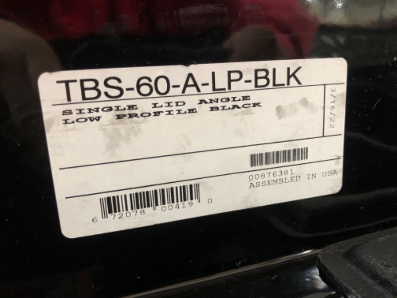 Photo 1 of DENTED FRONT LID***UWS TBS-60-A-LP-BLK Black Angled Single Lid Low Profile Aluminum Toolbox with Beveled Insulated Lid
