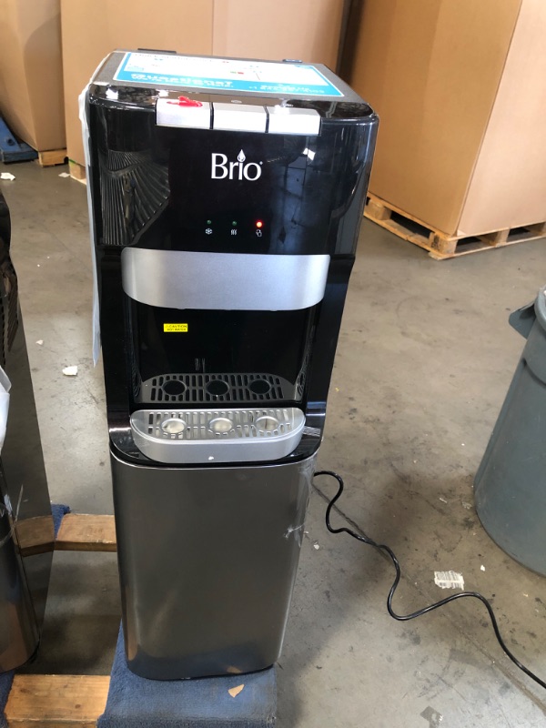 Photo 1 of DENTED BOTTOM CORNER***Brio Bottom Loading Water Cooler Water Dispenser – Essential Series - 3 Temperature Settings - Hot, Cold & Cool Water - UL/Energy Star Approved