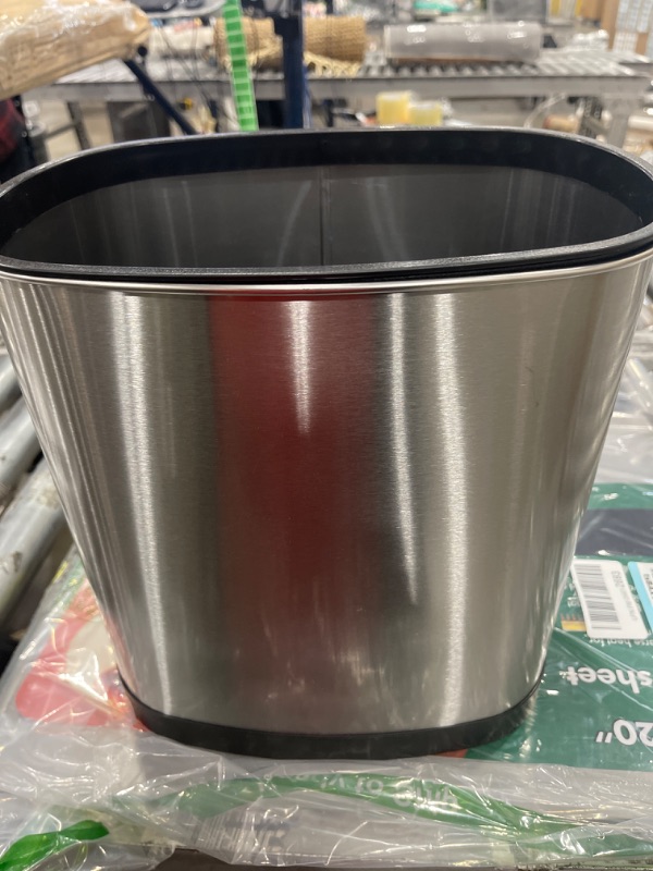 Photo 3 of NINESTARS DZT-12-9 Automatic Touchless Infrared Motion Sensor Trash Can, 3 Gal. 12 L., Stainless Steel (Oval, Silver/Black Lid) & Hefty Small Garbage Bags, Flap Tie, 4 Gallon, 26 Count Sensor Trash Can + Garbage Bags