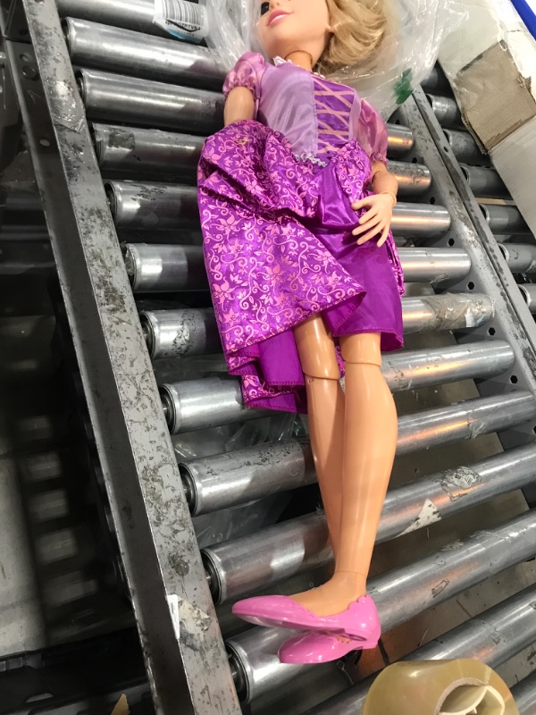 Photo 3 of Disney Princess Rapunzel 32" Playdate, My Size Articulated Doll, Comes with Brush to Comb Her Long Golden Locks, Movie Inspired Purple Dress, Removable Shoes & A Tiara