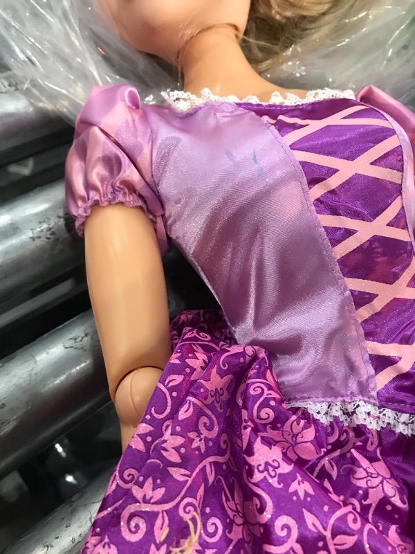 Photo 5 of Disney Princess Rapunzel 32" Playdate, My Size Articulated Doll, Comes with Brush to Comb Her Long Golden Locks, Movie Inspired Purple Dress, Removable Shoes & A Tiara