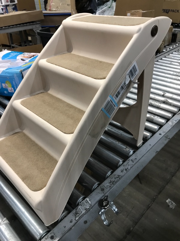 Photo 3 of ***MINOR COSMETIC DAMAGE ONLY*** PetSafe CozyUp Folding Dog Stairs - Pet Steps for Indoor/Outdoor at Home or Travel - Dog Steps for High Beds - Built-in Safety Features Includes Siderails, Non-Slip Pads - Durable, Support 150-200 lbs Sofa - 20 Inches Tall