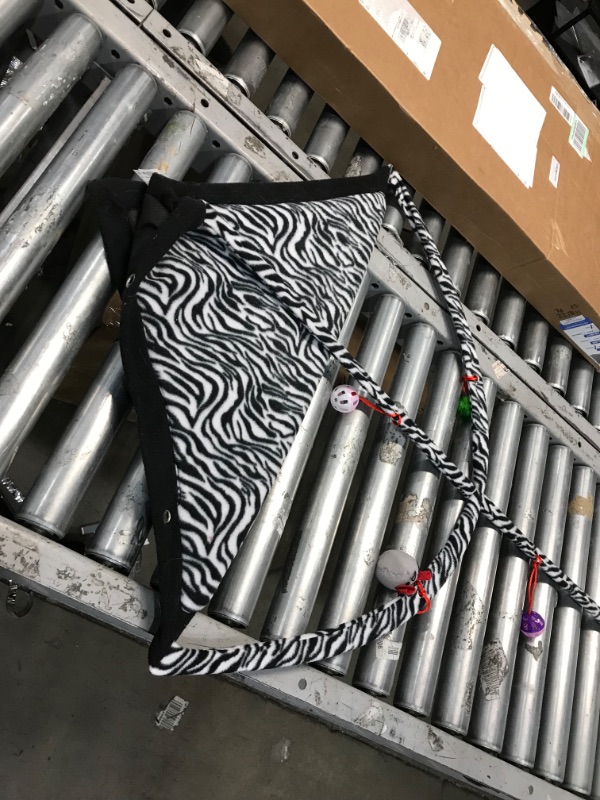 Photo 2 of **used**
Zebra Print Cat Play Tent Dangle Toys Pets Sleep Play Bed Pad Cushion Kitten Fun
