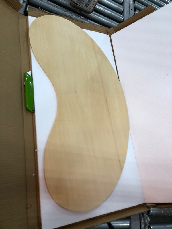 Photo 2 of 32" Portable Curved Shape Light Wood Lap Desk by Trademark Innovations