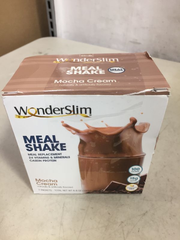 Photo 2 of WonderSlim Meal Replacement Shake, Mocha Cream - 24 Vitamins & Minerals, 15g Protein (7ct)
, EXP APR2023