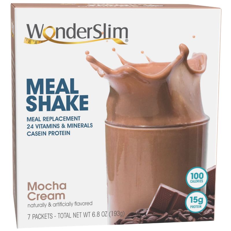 Photo 1 of WonderSlim Meal Replacement Shake, Mocha Cream - 24 Vitamins & Minerals, 15g Protein (7ct)
, EXP APR2023