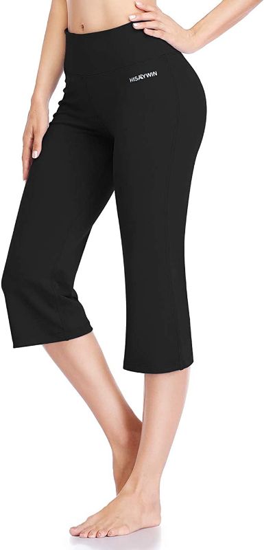 Photo 1 of HISKYWIN Inner Pocket Yoga Pants 4 Way Stretch Tummy Control Workout Running Pants, Long Bootleg Flare Pants
, SIZE MEDIUM