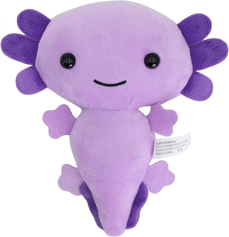 Photo 1 of 7.9'' Kawaii Axolotl Plush Toy Soft Stuffed Animal Purple Axolotl Plushie Pillow Toys Doll (7.9'', Purple)
