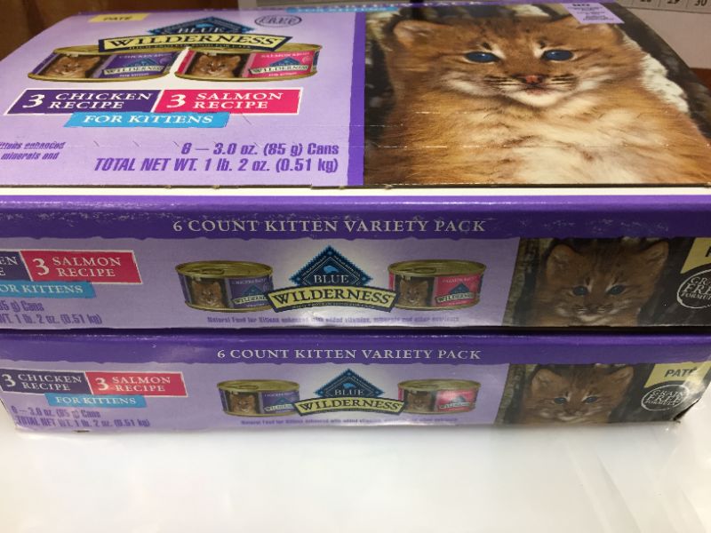 Photo 3 of 2 COUNT Blue Buffalo Wilderness 3 Oz Can Kitten Food Variety Pack 6-Pack
, EXP 18JAN2025