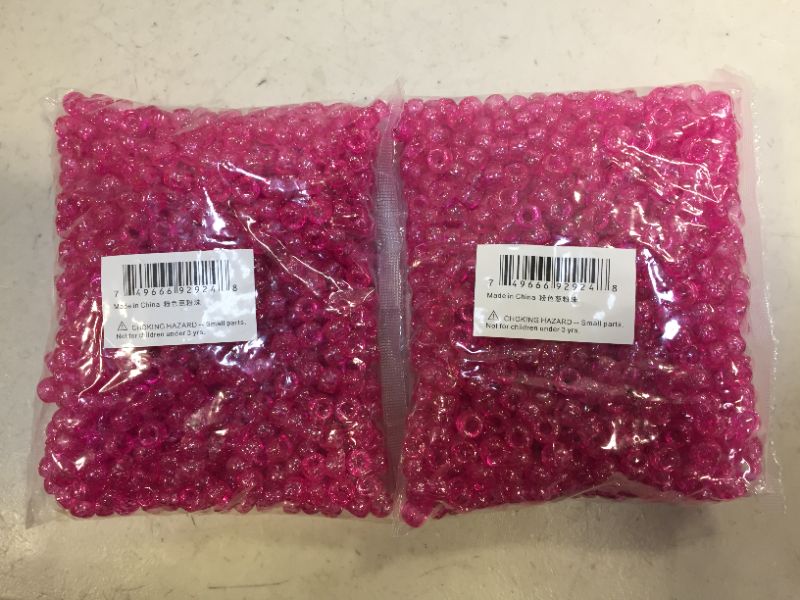 Photo 2 of 2 COUNT Iooleem Pony Beads(1000pcs Pink Glitter Pony Beads), Beads for Jewelry Making, Pony Beads for Crafts, Beading Supplies, Arts & Crafts Materials for Jewelry Making.
