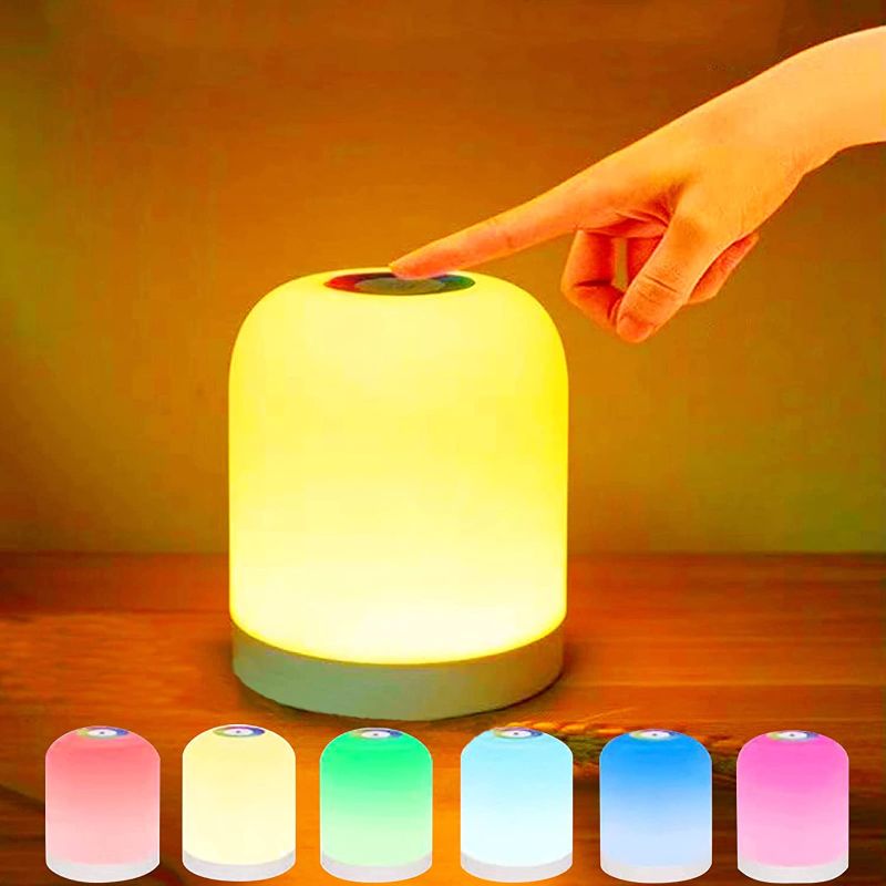 Photo 1 of Baby Night Lights, Night Lights for Kids, RGB Color-Changing Bedroom Breastfeeding Night Lights, LED Touch Control USB Charging Portable Bedside Lights, Baby Sleep Lights, children's bedroom(colorful)
