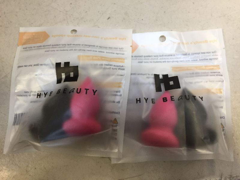 Photo 2 of 2 COUNT HB Hye Beauty Makeup Sponge, 2 Pcs Beauty Blender Set, Flawless for Cream, Liquid Foundation & Powder Application
