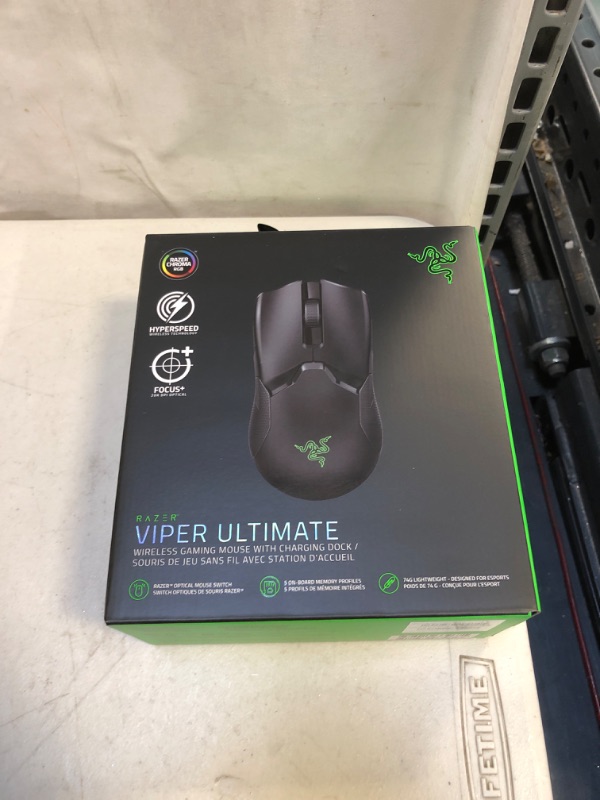 Photo 2 of Razer Viper Ultimate Hyperspeed Lightweight Wireless Gaming Mouse & RGB Charging Dock: Fastest Gaming Mouse Switch - 20K DPI Optical Sensor - Chroma Lighting - 8 Programmable Buttons - 70 Hr Battery Classic Black Mouse + Dock (factory sealed)