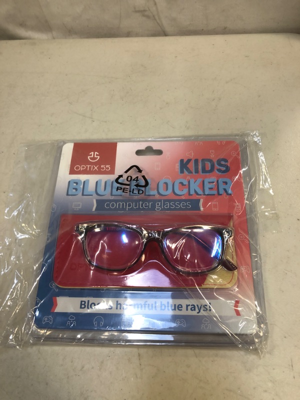 Photo 2 of Blue Light Blocking Glasses Girls & Boys | Anti Eyestrain Blue Light Glasses Kids Computer Gaming Glasses (Ages 3-10) | Flexible Grey Square Frames with Red Temples Video Phone Screen Eyeglasses