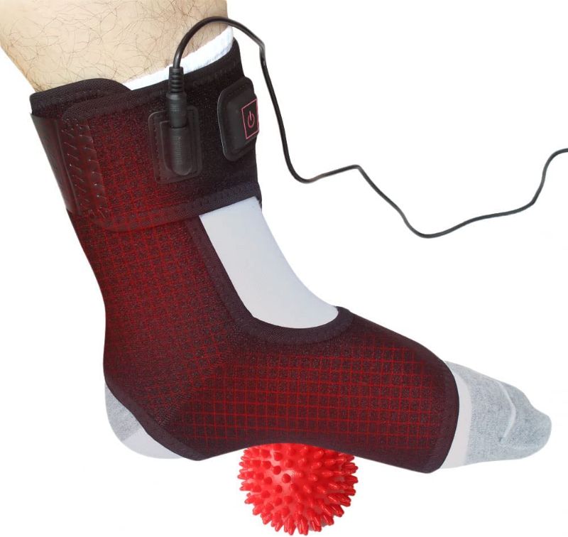 Photo 1 of Creatrill Heated Achilles Tendonitis / Plantar Fasciitis Foot Ankle Wrap With 3 Level Controller, Pad for moist heat Therapy, injuries Pain Relief for Sprains, Strains, Arthritis, Torn Tendons
